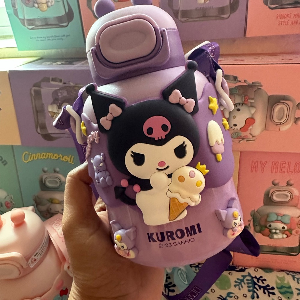 Sanrio Kuromi Kids Water Bottle Holder - Purple